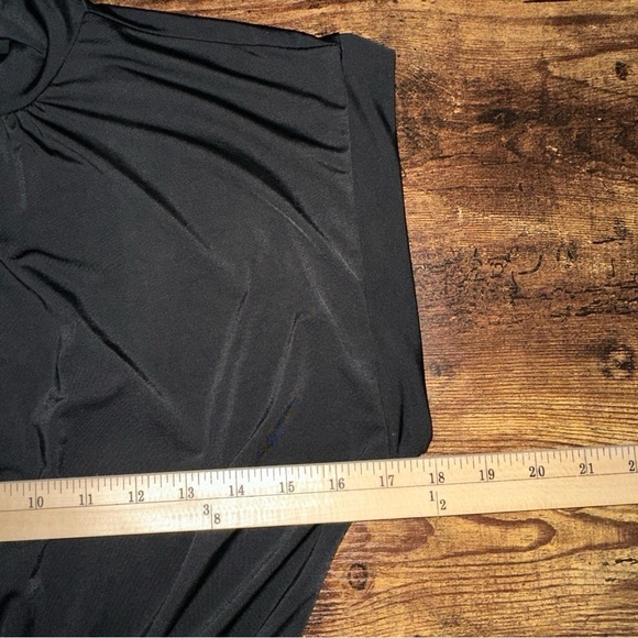 Revolve Lanston Dress Womens Small Black Ruched Mock Neck Front Slit Maxi - Picture 3 of 12